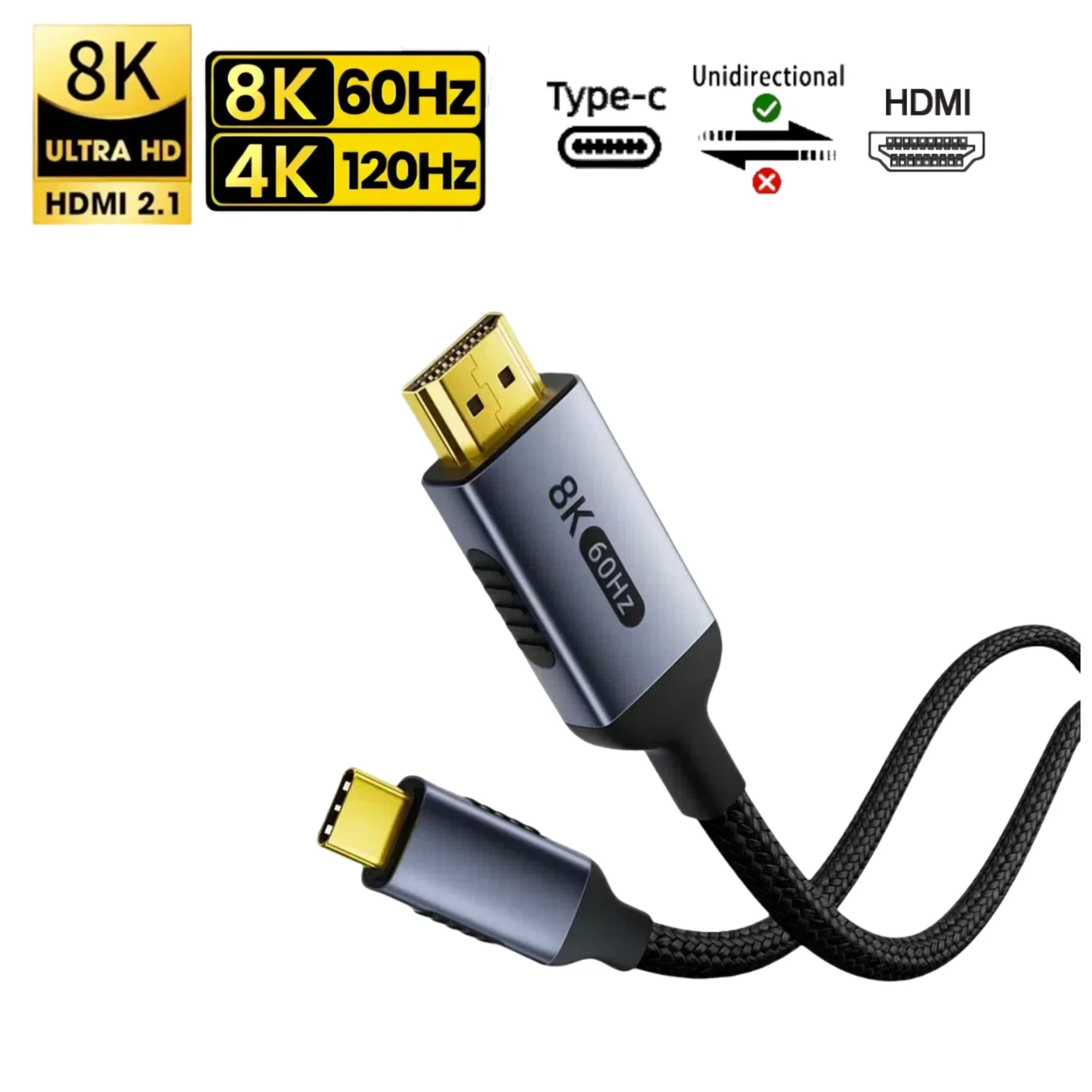 ตัวเลือกสินค้า สาย USB-C เป็น HDMI 8K รองรับ Thunderbolt/iPhone/Galaxy