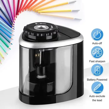 Temperino Elettrico Automatico Portatile con Lama Elicoidale in Acciaio per Matite da 6-8mm, per Artisti, Bambini, Adulti, Scuola e Casa