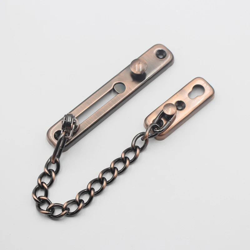 Door Chain Lock Stainless Steel Security Chain Guard Spring Anti Theft Press Heavy Duty Polished Latch Screw Guard Accessories