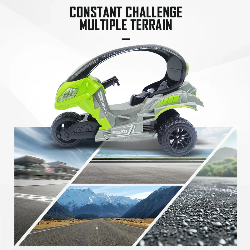 Rc Motorcycle Tricycle Toy 2.4Ghz Remote Control Car with Spray Toy Electric Stunt Racing Vehicle Toys for Boys Kids Gift