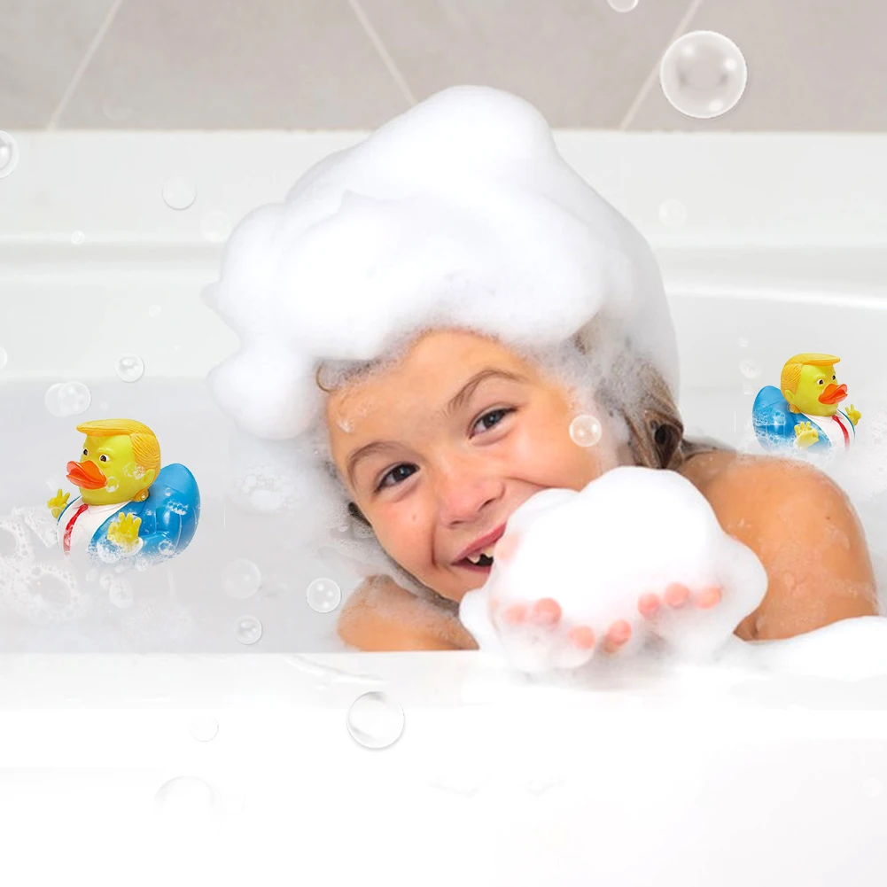 Novelty Trump Rubber Duck Baby Bath Toys Trump Merchandise Funny Duck Toy for Kids Gift Birthdays Baby Showers Bath Float Duck 3