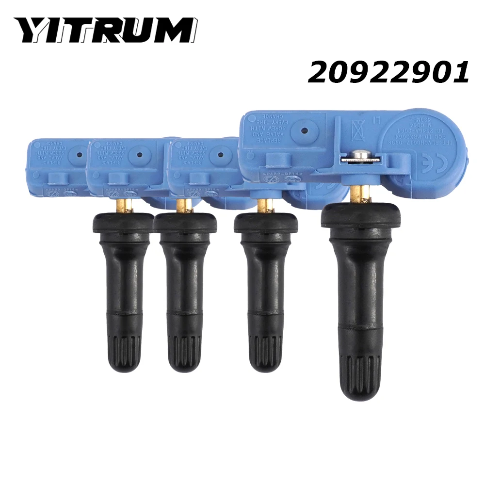 

YITRUM 20922901 For Cadillac Chevrolet Trailblazer GMC Hummer Opel Vauxhall Daewoo Gentra TPMS Tire Pressure Sensor 433MHz 4PCS