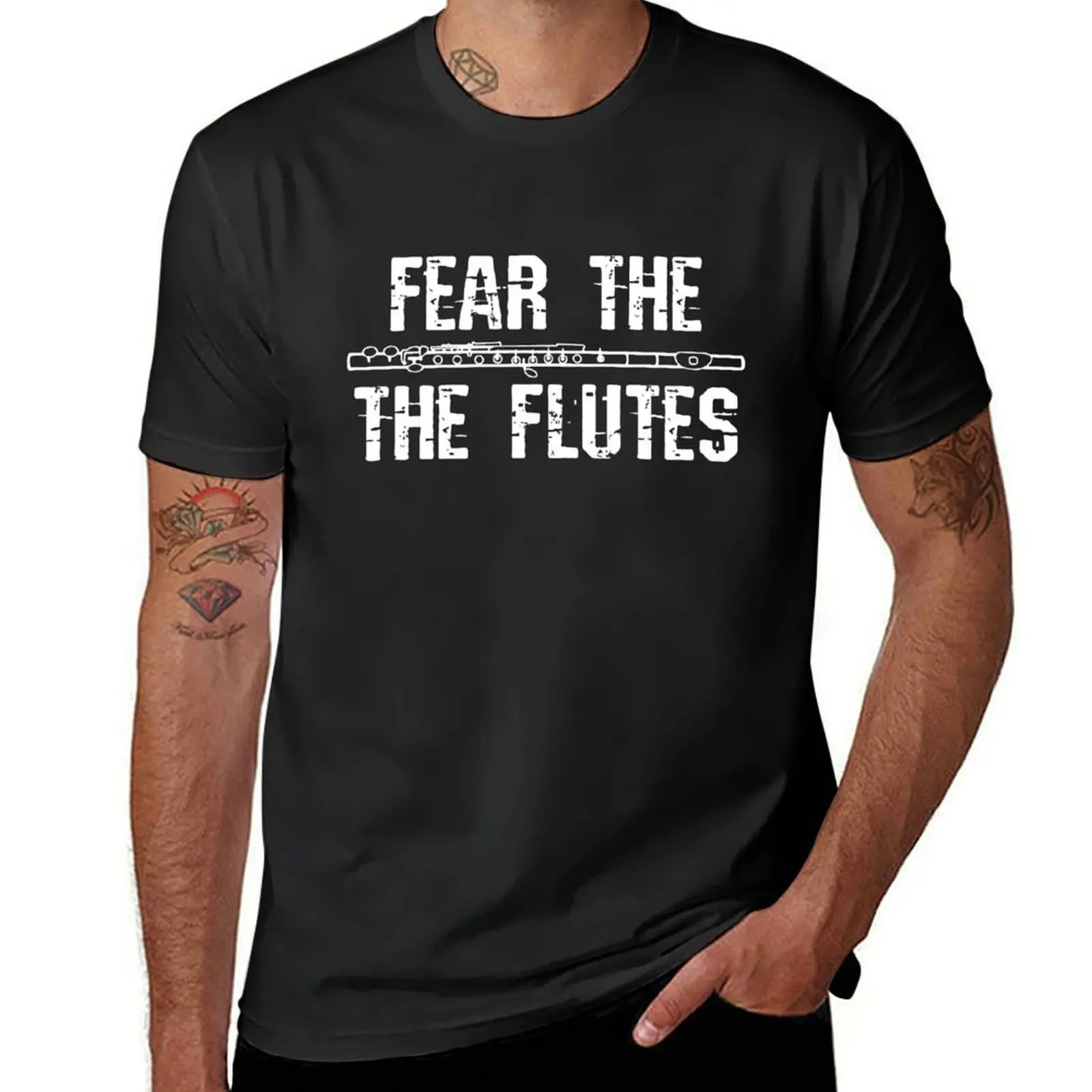 

Flute instrument orchestra T-shirt oversizeds aesthetic clothes vintage clothes t shirt for men