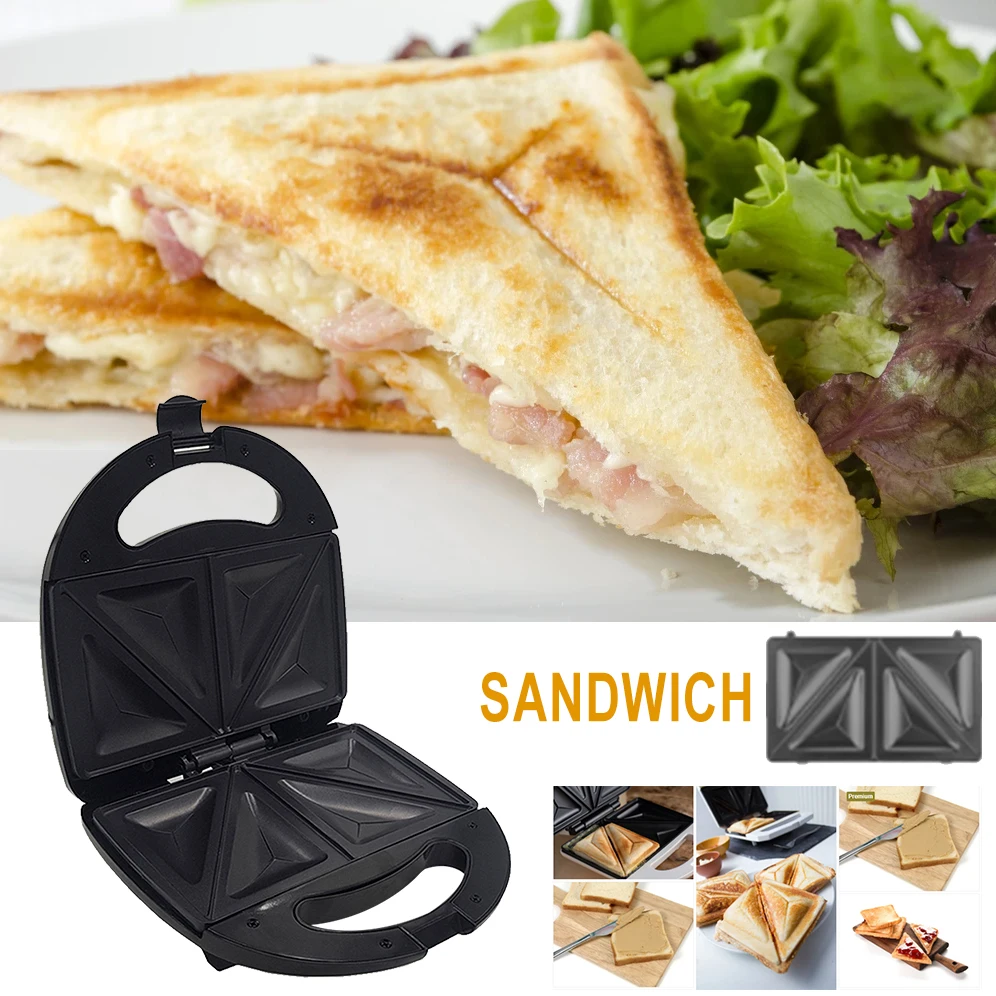 Electric Triangle Sandwich Maker Grill Plate Cooking Kitchen Appliances Breakfast Waffles Machine Non-stick Iron Pan Sonifer