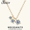 Lnngy Three Stone Moissanite Pendant Necklace Niche 925 Sterling Silver Chain Necklaces for Women collar plata 925 Jewelry Gift