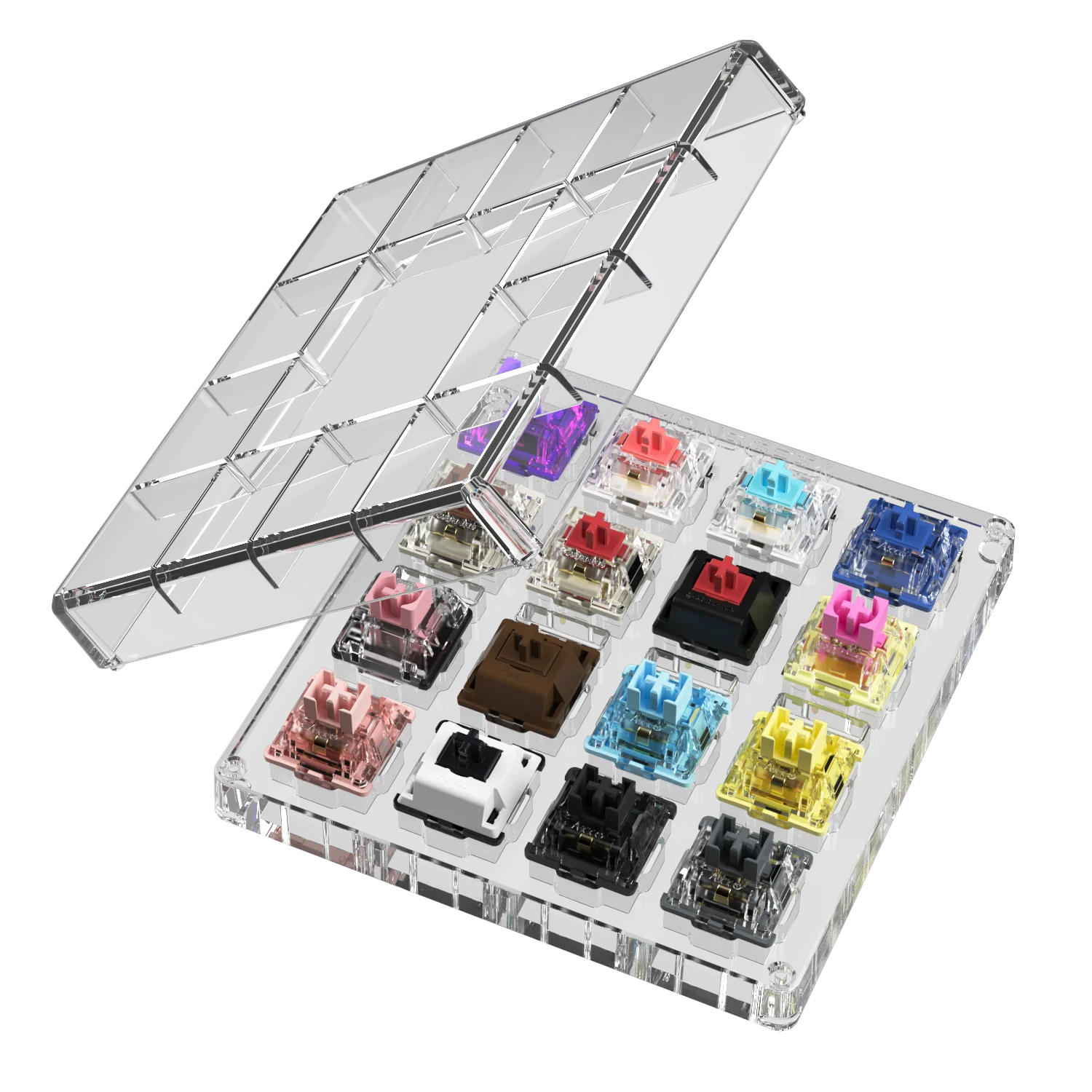 Acrílico Switch Tester Linear Interruptores Silenciosos Clicky Táteis Akko x Monsgeek 16 Teclas - Imagem 5