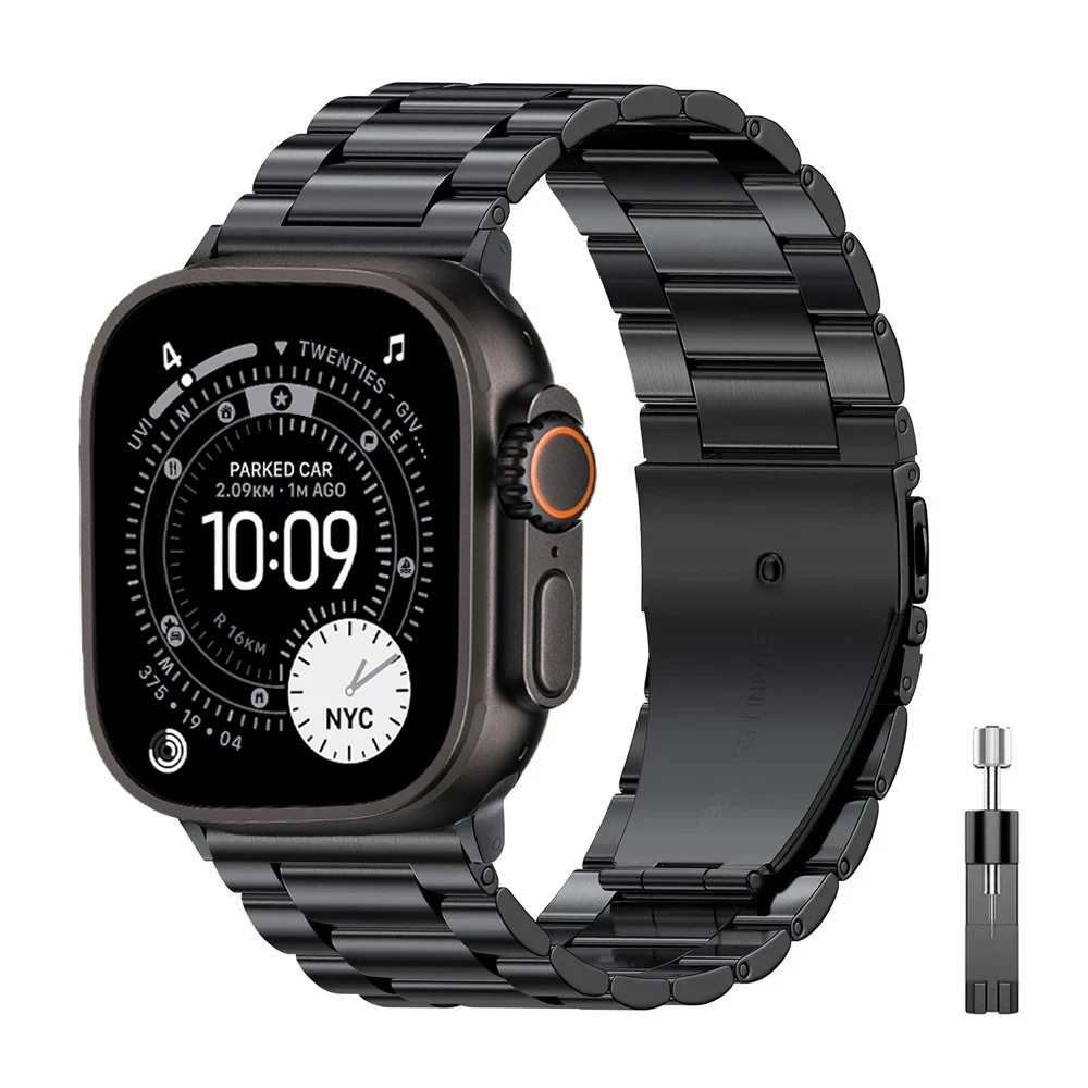 Premium Stainless Steel Watch Strap for Men - Metal Bracelet for Smartwatch