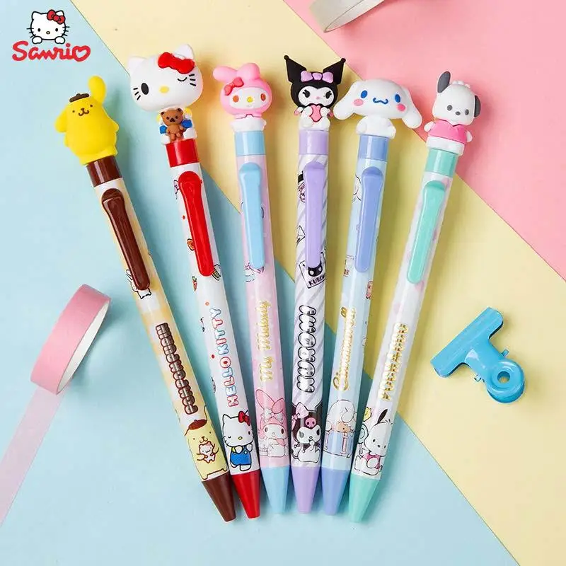 

Sanrio Neutral Pen Hello Kitty Melody Kuromi Cinnamoroll Pochacco Cute Cartoon 0.5Mm Automatic Black Pen School Office Supplies