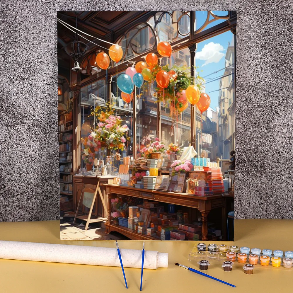 

Painting By Numbers Kits Balloon House Scenery Modern Drawing Coloring By Numbers Acrylic Paint For Home Decor Landscape Picture