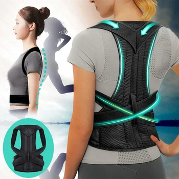 Achieve Posture with Adjustable, Breathable Polyester Posture Corrector - Universal Fit for Pain Rel 1