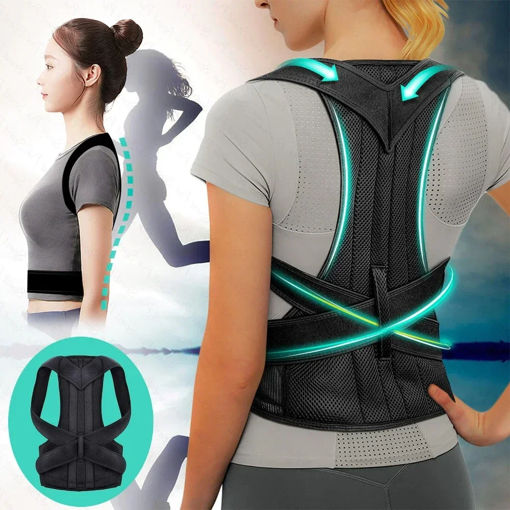Reinforced Belt Lumbar Column Posture Corrector Vest  Adjustable Back Support Strap Shoulder Spine Brace Neck Stretcher Trainer 4