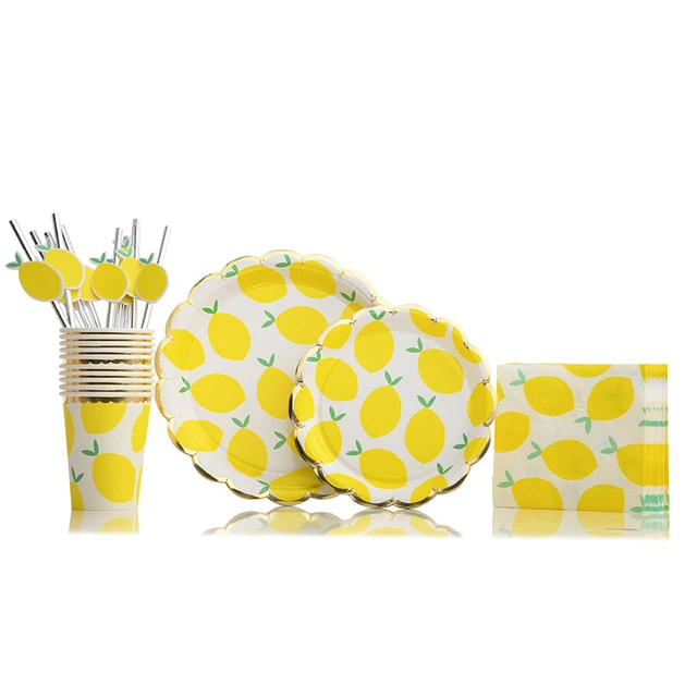 Yellow White Paper Circle Dots Garlands Polka Hanging Streamers