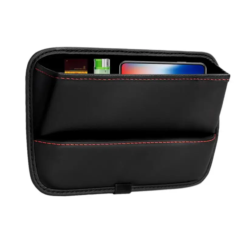 

Car Console Pocket Organizer Seats Side Gap Filler Caddy Storage Pockets PU Leather Seats Side Organizer Caddy For Phone Key