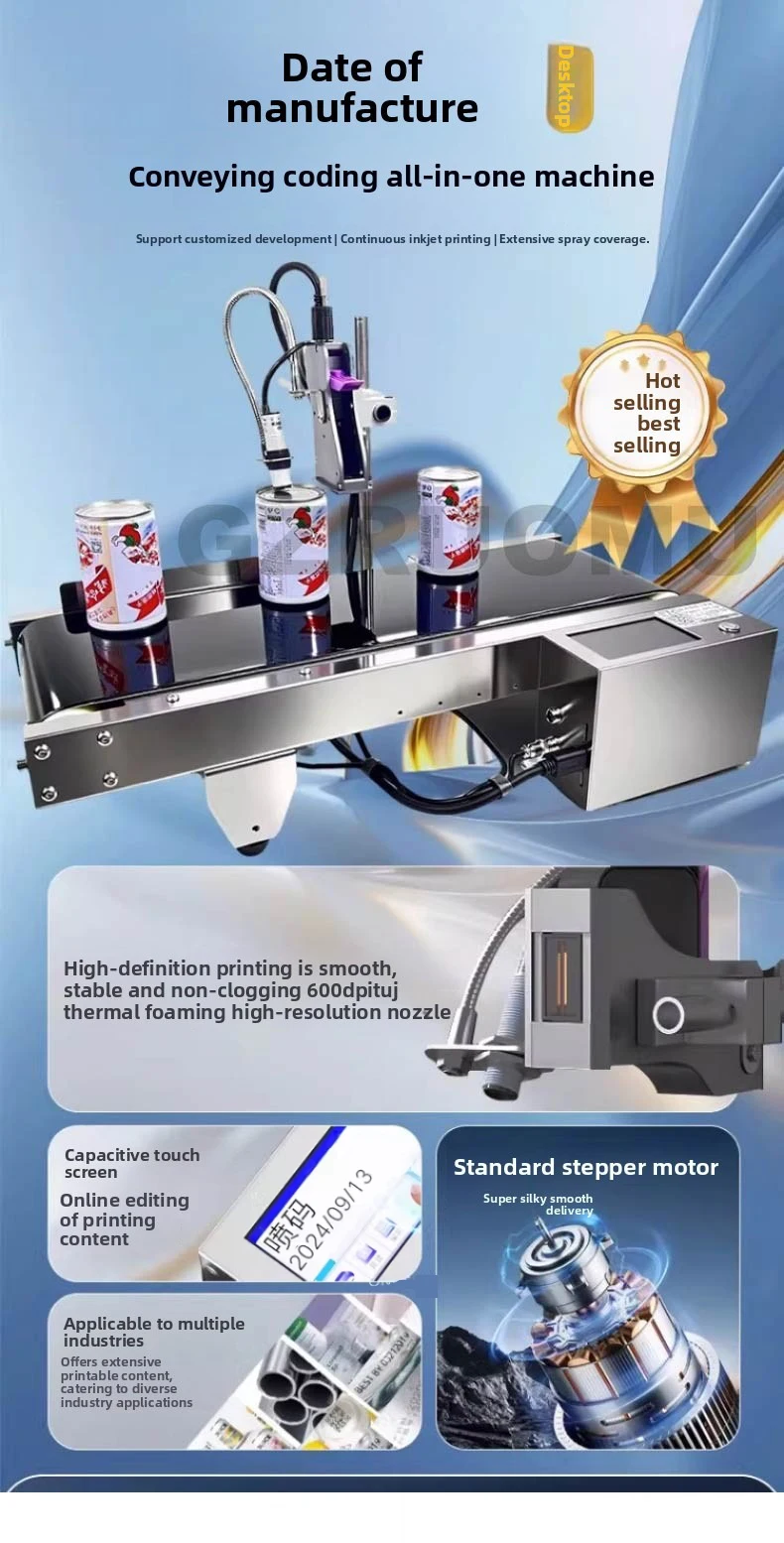 Automatic Online Inkjet Printer with Conveyor Belt Automatic Continuous Coding M
