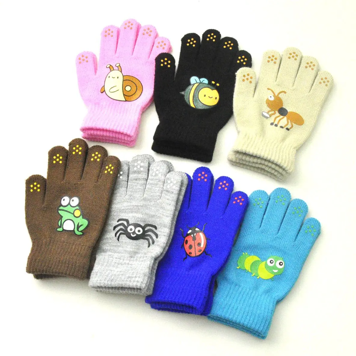 Children Knitted Gloves Mittens For 5-12Y Baby Students Winter Outdoor Cycling Skiing