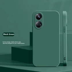 Enhanced Liquid Silicone Soft TPU Phone Bumper Case - Original Protective Cover for OPPO A98 5G (Black Green)