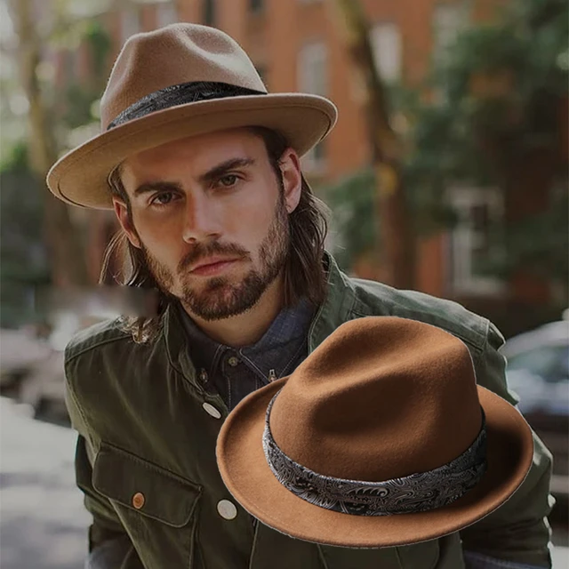 Winter Gentleman Hat, Ribbon Men's Hat, Hat Accessories, Wool Hat Fedora