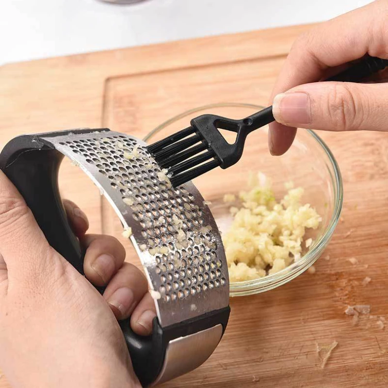 Herramienta trituradora de ajo, prensa manual transparente de ajo, picadora  de ajo antideslizante, pelador de ajos, utensilios de cocina para picar