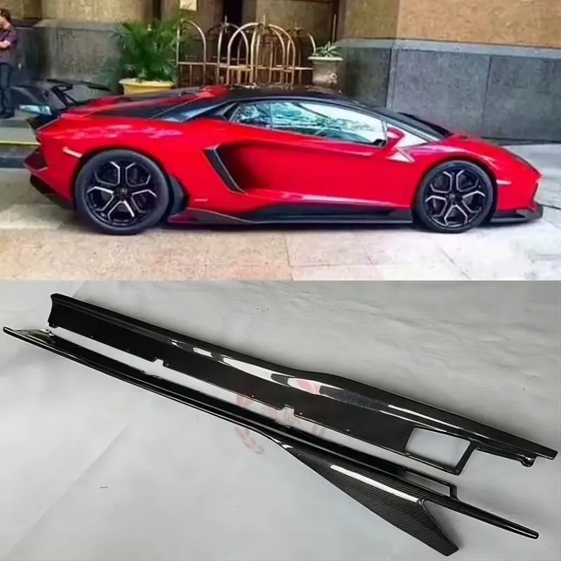 

Real Carbon Fiber Panels Side Skirts Body Kit lip Cover For Lamborghini Aventador LP700 LP720 LP750 2011-2019