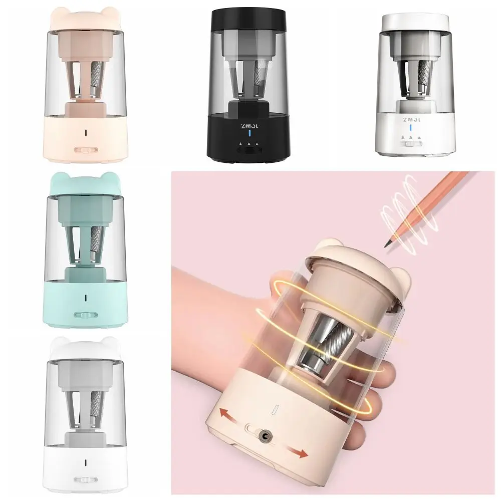 충전식 전기 연필깎이, 빠른 샤프닝, 휴대용 귀여운 자동 샤프너, 자동 정지, 6mm-8mm 나무 연필