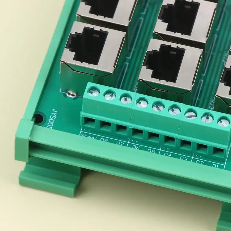 Für RJ45 8p8c Ethernet-Port-Klemmenblock-Adapter mit 9 Schraubklemmen und DIN-Schienenmontage-Design für Netzwerkverbindungen. – Detail 12