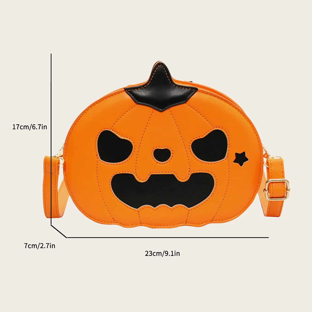 Halloween Pumpkin Devil Crossbody Bag Women Funny Novelty Halloween Gift Candy Treat Bag Casual Shoulder Bag Cell Phone Purse