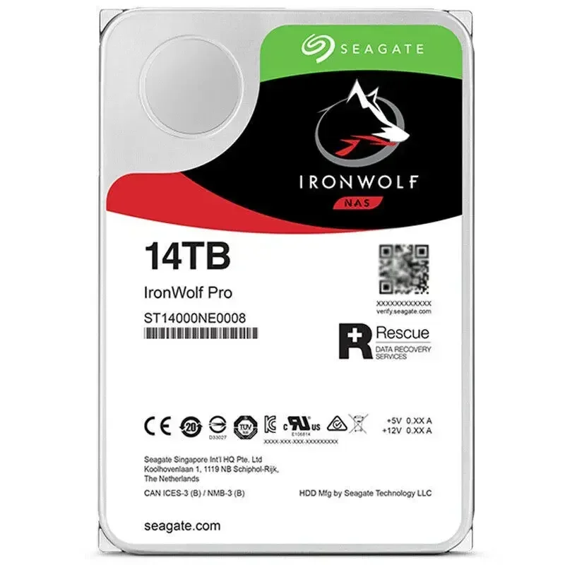 새로운 Seagate 18TB 16TB 14TB 10TB 8TB 6TB 4TB IronWolf 3.5인치 SATA3 NAS 하드 드라이브 6GB/s 7200RPM 새 제품