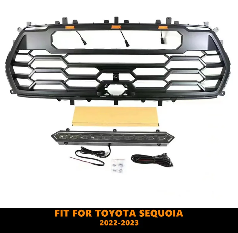 

Good Quality ABS Front Middle Grill Racing Grills With LED Lights Fit For Toyota Sequoia 2022-2023