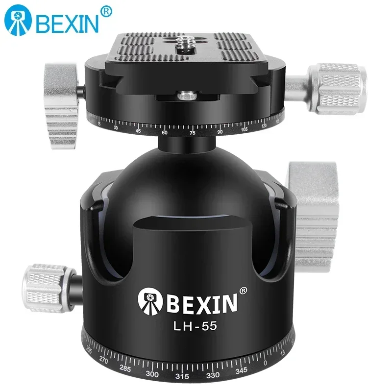 Low Center of Gravity 55mm~28mm Tripod Ball Head Double U Notch Ultra-low Profile Damping Setting CNC Ballhead Heavy Duty tripod ball head