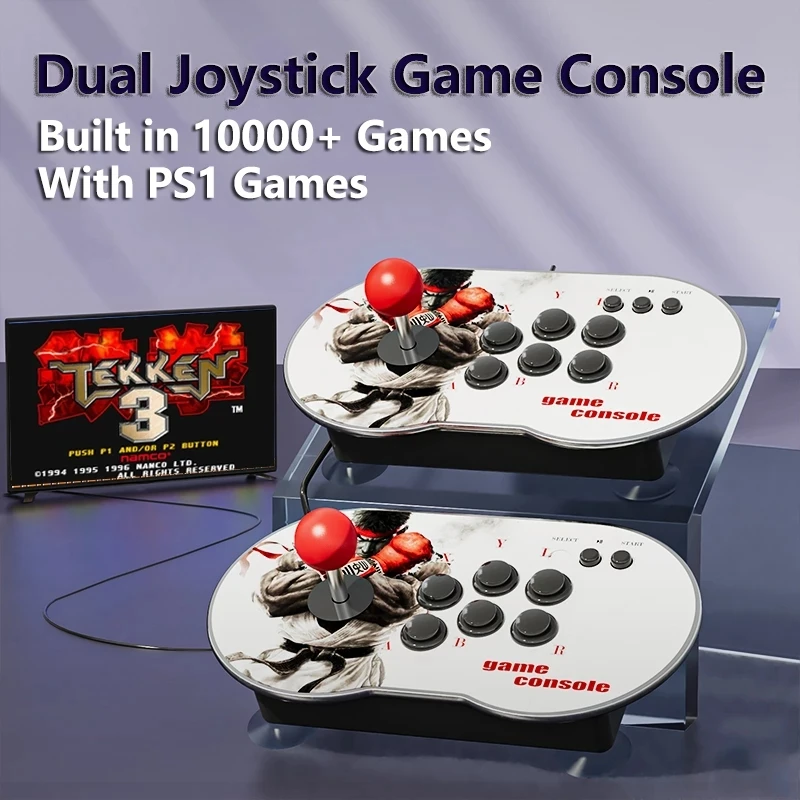 Consolas de jogos de vídeo dupla joystick gameconsole 15000 + jogos  clássicos suporte 4 jogador familygame jogo vara com ps1/gb/cps/sfc/fc -  AliExpress