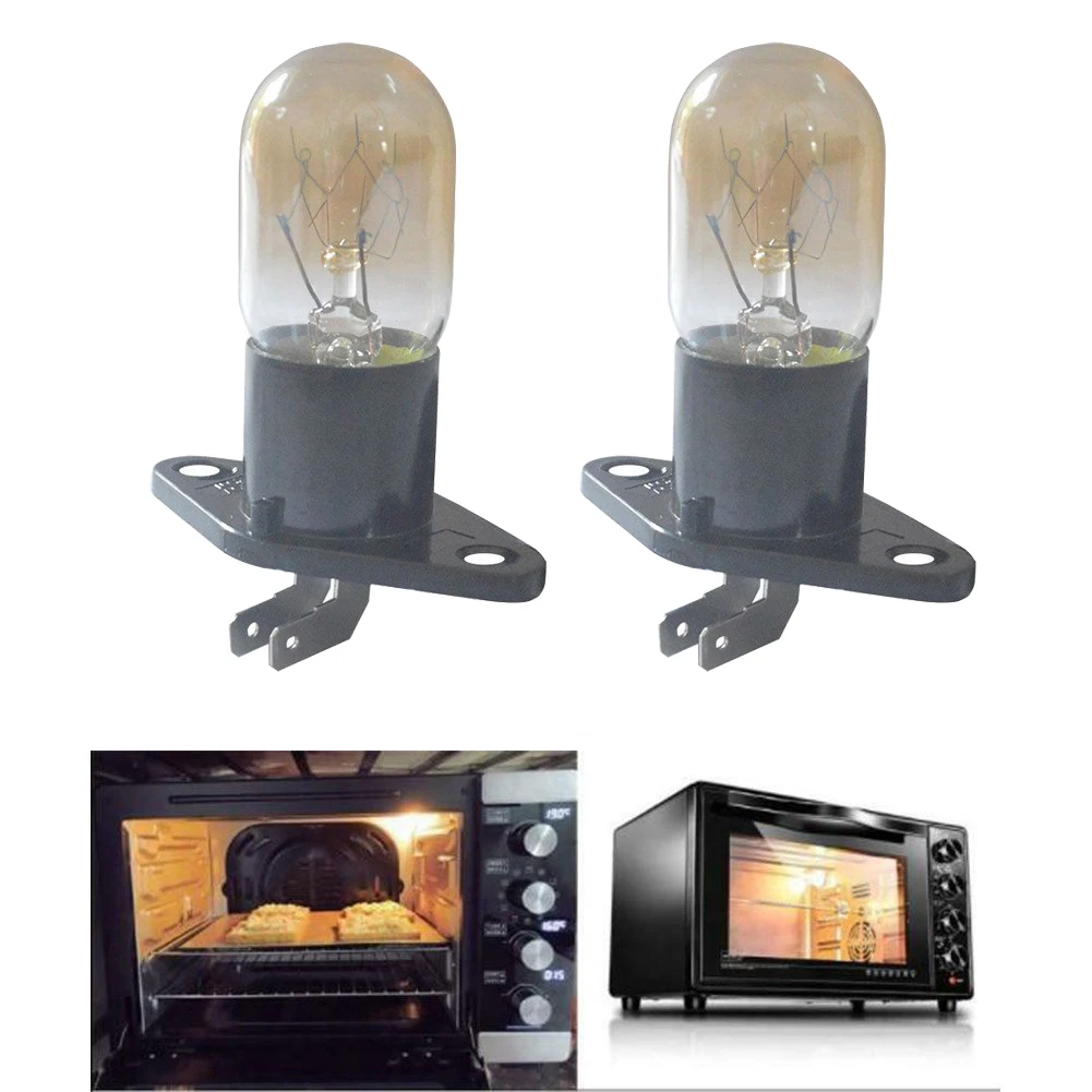 

Microwave Parts Microwave Ovens Bulb Home 2 Pins 2pcs Black & Clear Easy Installation For Midea Lamp Light Bulb