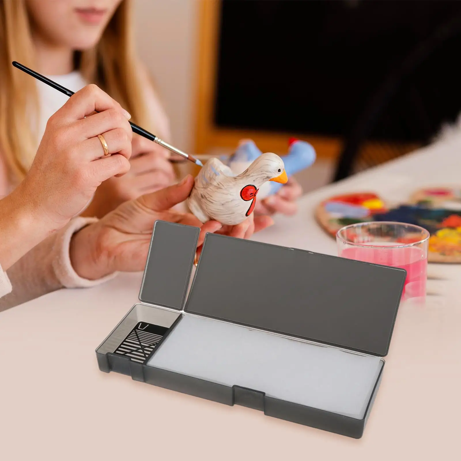 Wet Palette 21cmx7cmx2.5cm Keeps Your Paint Wet Paint Supplies Holder Model Coloring Tray for Art Miniature Painting model tools