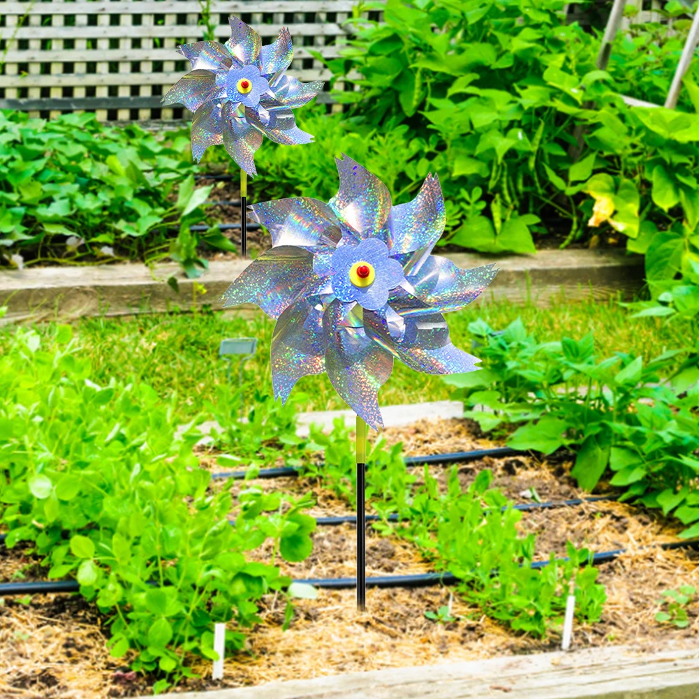Anti Bird Laser Windmill Bird Repeller Windmill Pinwheels Reflective Scare Deterrent Driving for Garden Lawn Yard bird repeller pinwheels windmill bird repellent