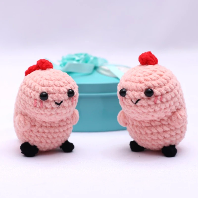 Cute Crochet Animal Dinosaur Doll Handmake Knit Dinosaur DIY Hand-crocheted Finished Product Key Holder Backpack Decor Accessori