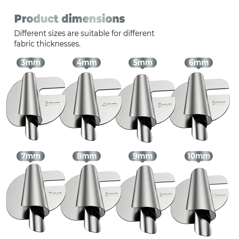 8Pcs Universal Sewing Rolled Hemmer Foot For Sewing Machine, Rolls Hemming Attachement Rolled Seam Presser Foot (3-10MM)