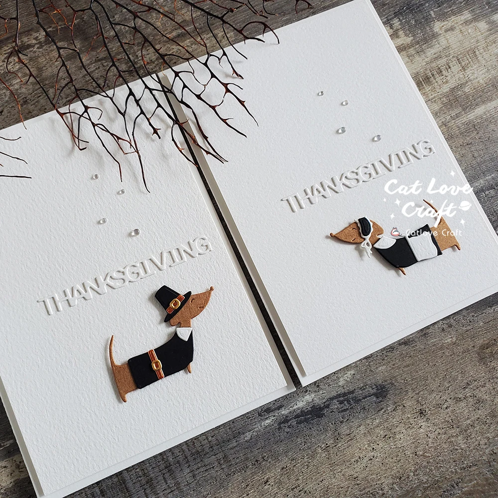 Catlove 추수 감사절 소시지 개 동물 금속 절단 다이 스크랩북 스텐실 다이 컷 카드 만들기 DIY 공예 엠보싱 새로운 다이