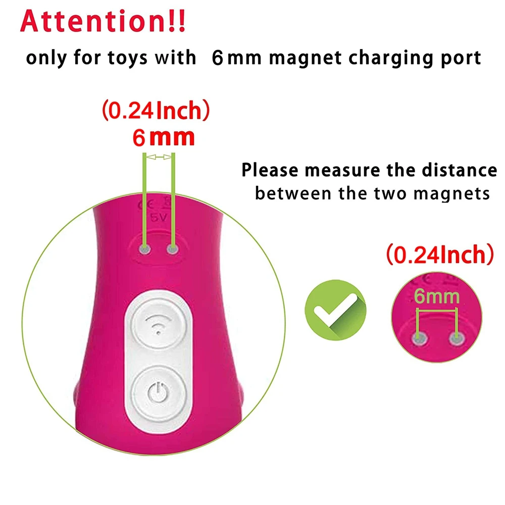USB Charging Cable Replacement For Wand Massager 6mm(0.24In)
