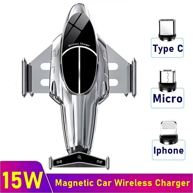 15W Magnetic Car Wireless Charger For Iphone XS XR 11 12 13 Pro Max Fast Car-Charger Induction Charger For Xiaomi Huawei Samsung usb c 65w