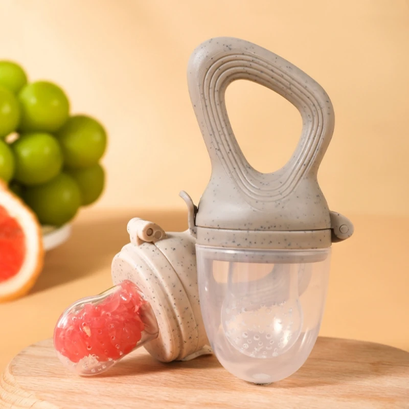 Baby Fresh Fruit Food Feeder with Lid BPA Free Silicone Baby Mesh Feeders for Infant Fruit Pacifier Nibbler Toddler Teething Toy