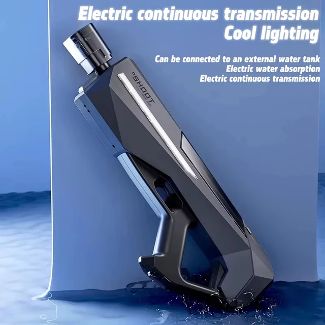 Summer Outdoor LED Fully Automatic Fire Electric Water Gun Toy, Adult Pool Battle Shooting Toy Water Gun Boy Gift 6
