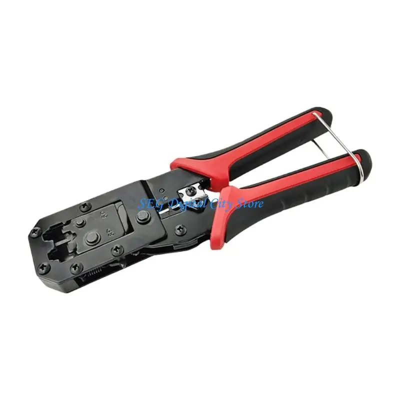 U75B 네트워킹 RJ45 RJ11 RJ45 6P8P 커넥터 용 통합 와이어 스트리퍼가있는 압착 도구 네트워킹 케이블 유지 관리 도구