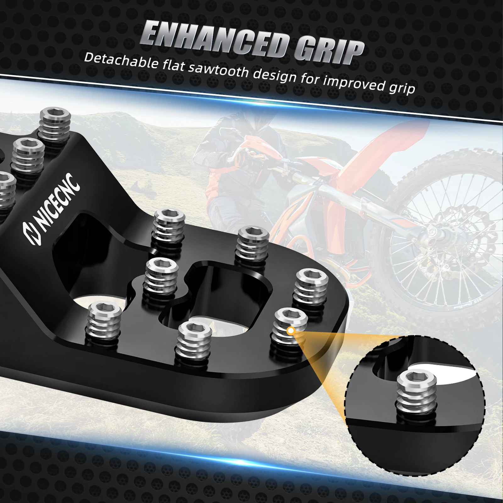 Abgestuftes Bremspedal-Spitzenpolster für Husqvarna 701 Beta RR/RR S KTM SX/SXF 390/790/890/1050/1190/1290/1090 Adventure/R Sherco SEF – Detail 12