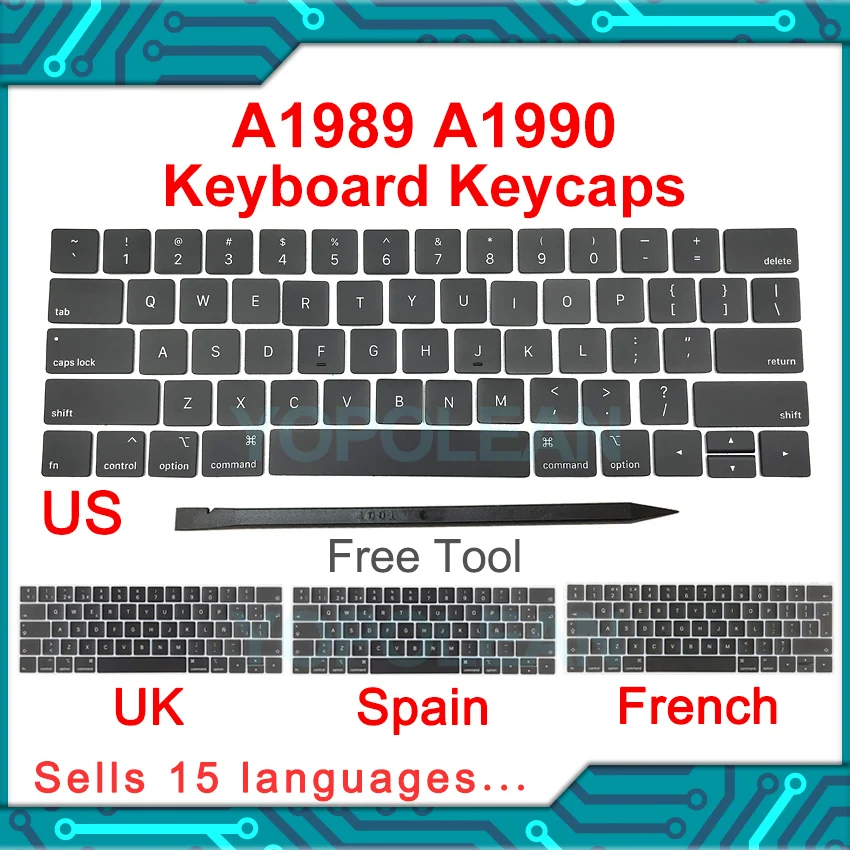 New A1989 A1990 Keyboard Keys Keycap For Macbook Pro Retina Laptop Key