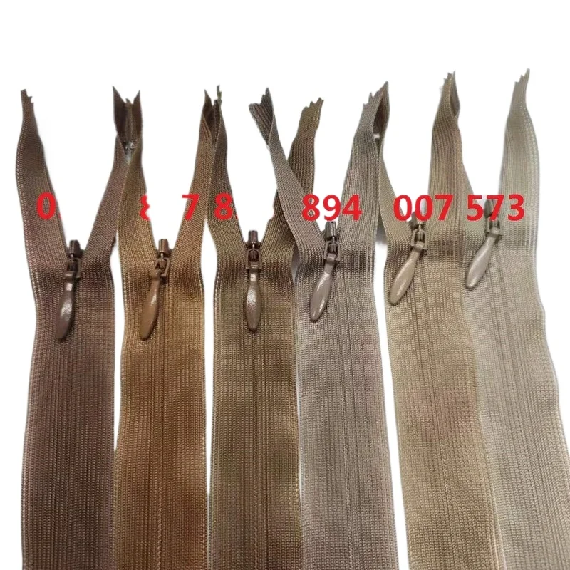 

20pcs/lot 2CC Ykk Invisible Zipper Close End Lace Khaki Camel Skirt Wedding Dress Shirt Home Textile Tailor Sewing Accessories