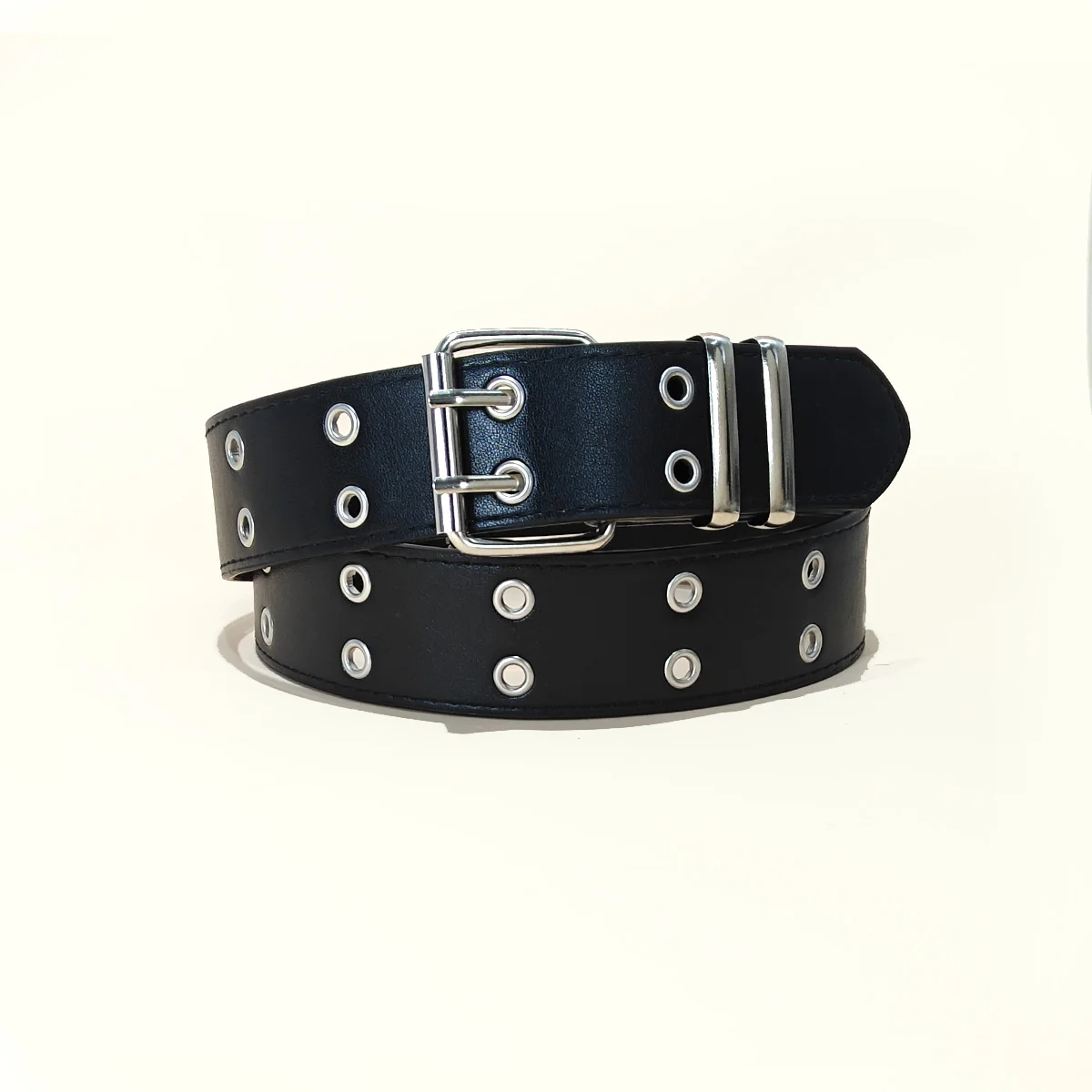Stern-Augen-Nieten-Gürtel im Gothic-Stil mit Doppeldorn-Schnalle, Modischer Casual Punk-Stil PU-Leder Taillengürtel für Jeans, Y2K-Gürtel – Detail 11