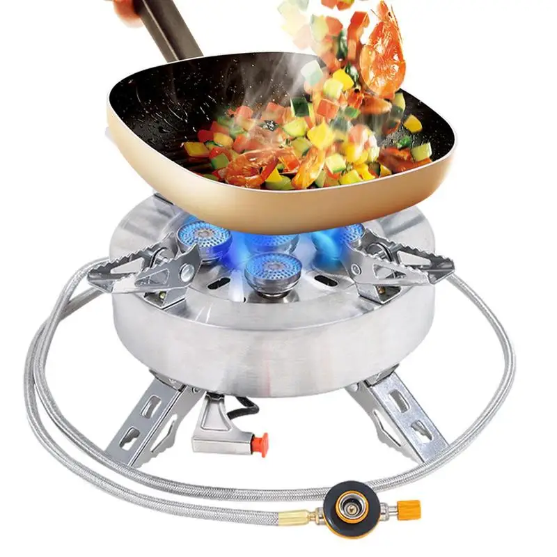 

12800W Portable Camping Stove Windproof Collapsible Stove Burner for Outdoor Cooking Hiking Backpacking Split Stove Picnic Stove