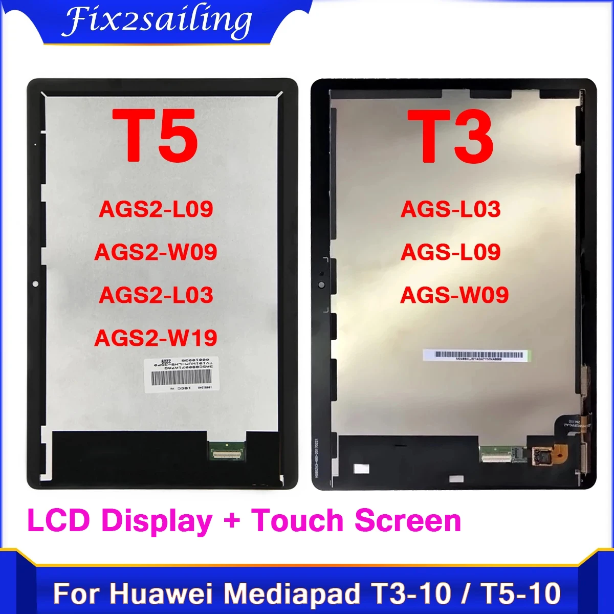 Test LCD Display For Huawei MediaPad T3 T5 10 AGS-L03 AGS-L09 AGS-W09 AGS2-L09 AGS2-W09 AGS2-L03 Touch Screen Digitizer Assembly