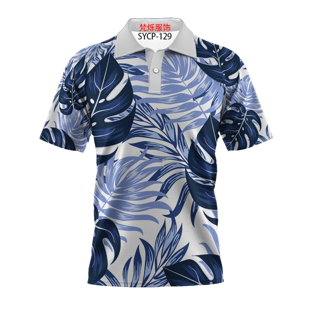 

Summer Woman Loose Tops Hawaii Style Stylish Ms. Button Polos Parent-child T-shirt 3D HD Printed Polyester Breathable Sport Polo