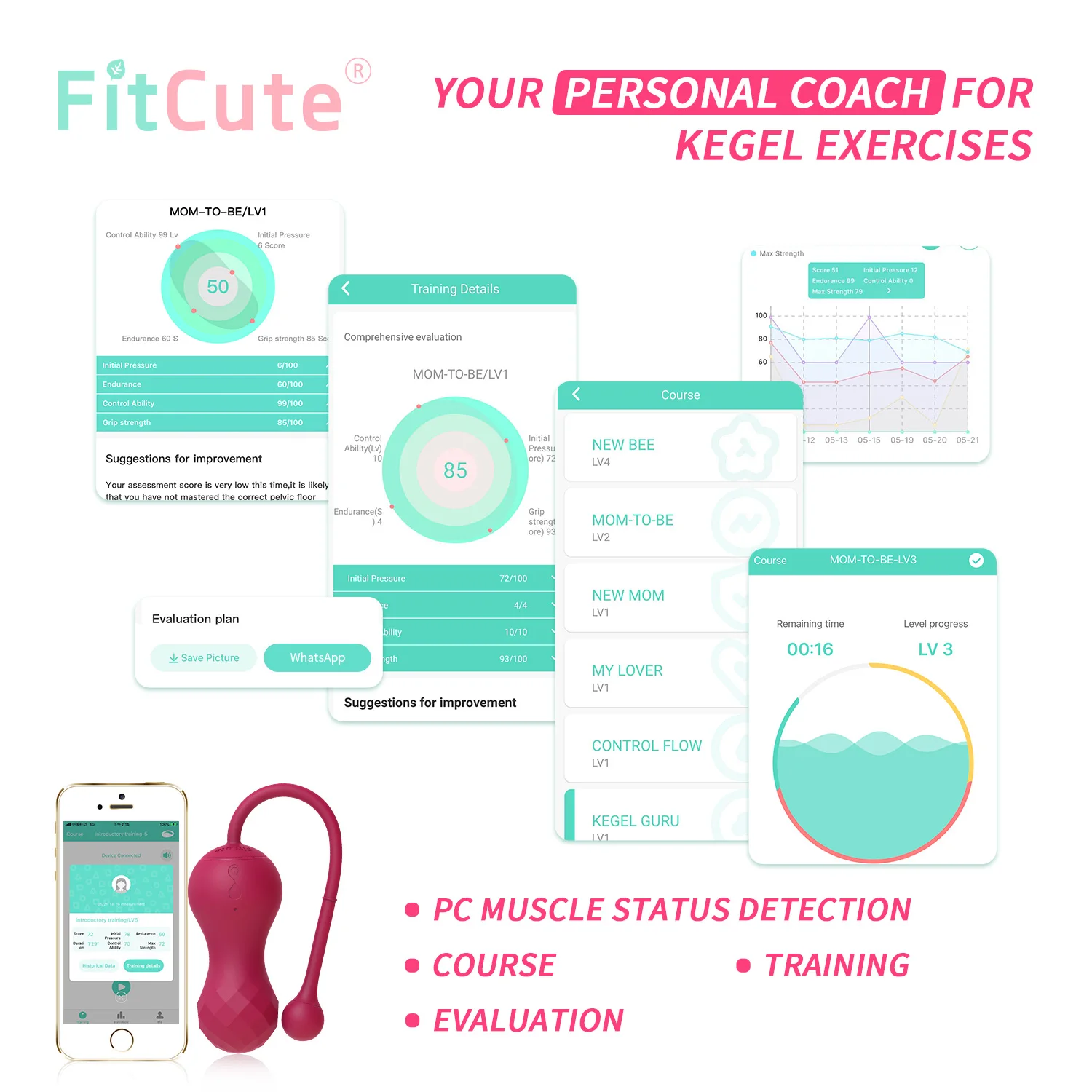 Kegel Balls Wireless APP Control Kegel Balls Vaginal Vibator Ben Wa Remote Control Tighten Trainer For Women G-Spot Sex Toys For Couples