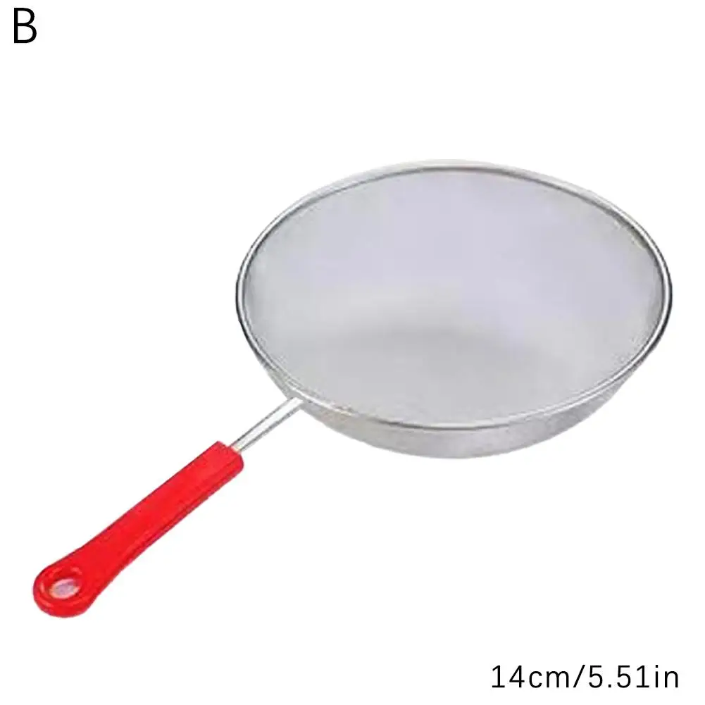 NEW Steel Flour Filter Screen Wood Handle Filter Household Oil Fine Spoon Residue Fried Strainer To Cooking Scoop H0R3